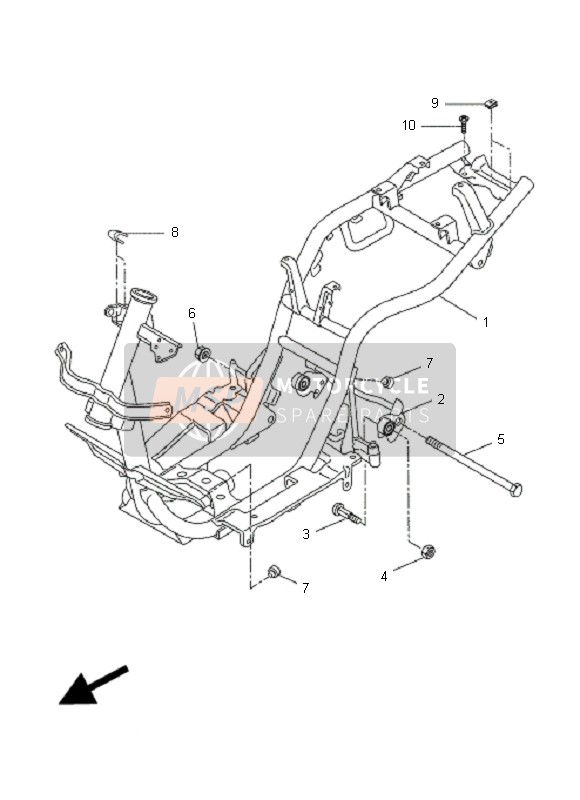 Yamaha CW50N BWS 2008 Cadre pour un 2008 Yamaha CW50N BWS